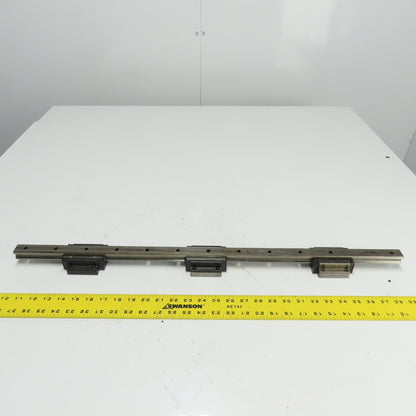 22mm Profile Linear Guide Rail 710mm OAL W/ 3 Bearings