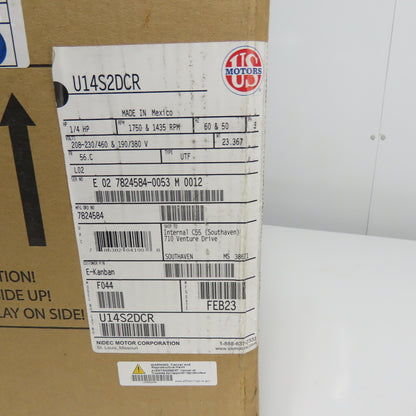 US Motors U1482DCR 0.25HP AC Electric Motor 3Ph 230/480V 1750PM NEW