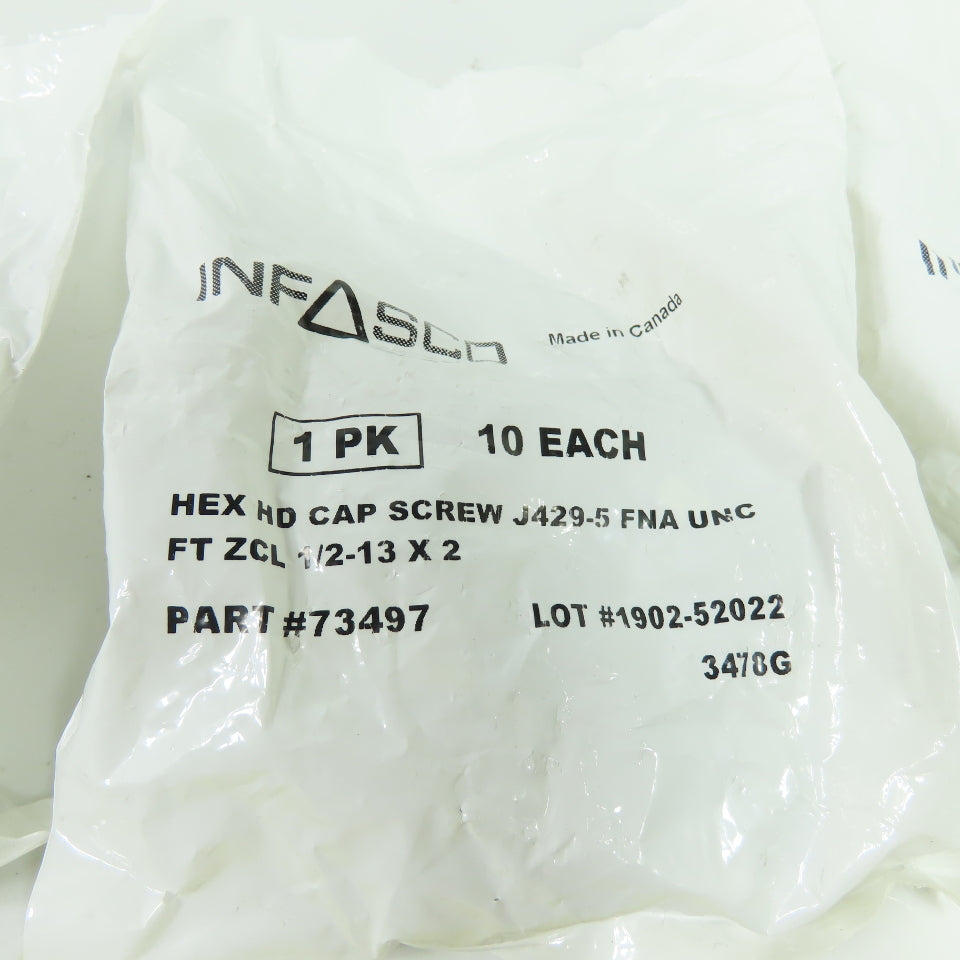 Infasco J429-5 FNA UNC 1/2"-13x2" Hex Head Cap Screw Lot Of 50