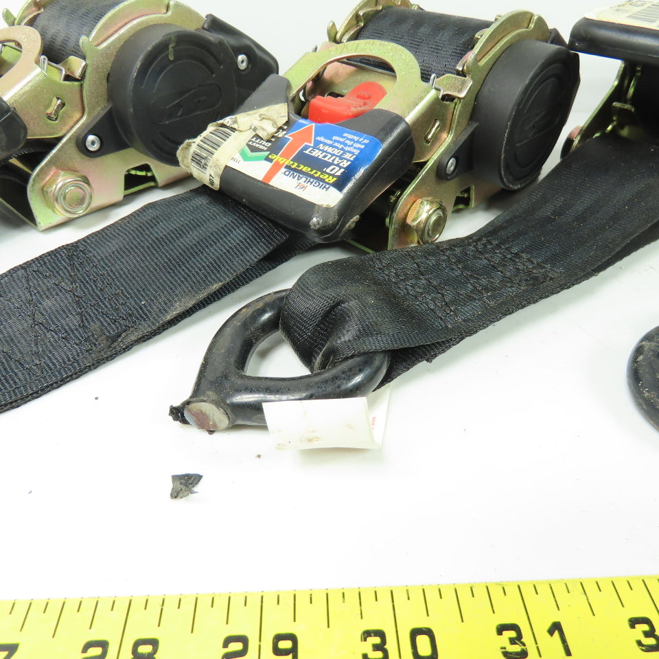 Highland 10' x 2" Retractable Ratchet Tie Down Strap 1100LB (No Hooks) Lot Of 6