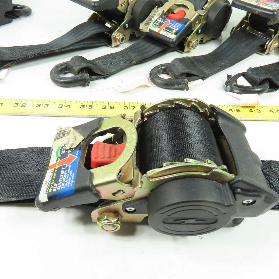 Highland 10' x 2" Retractable Ratchet Tie Down Strap 1100LB (No Hooks) Lot Of 6