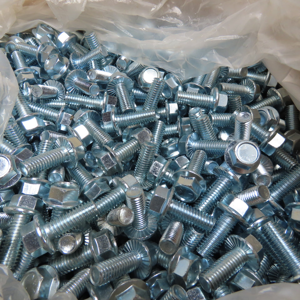 3/8"-16x1" Grade 5 Zinc Hex Head Flange Bolt Cap Screw Lot Of 900+