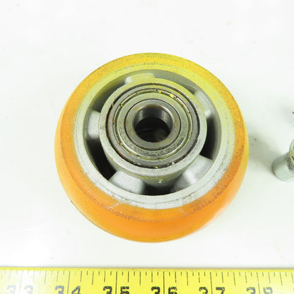 100mm OD x 49mm W Polyurethane Over Aluminum Solid Wheel Caster 17mm Bore