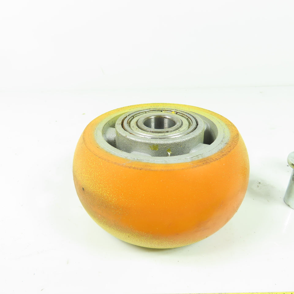 100mm OD x 49mm W Polyurethane Over Aluminum Solid Wheel Caster 17mm Bore