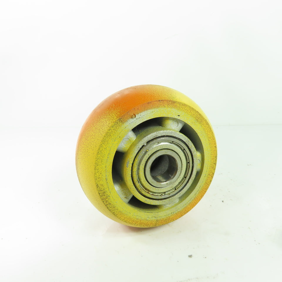100mm OD x 49mm W Polyurethane Over Aluminum Solid Wheel Caster 17mm Bore