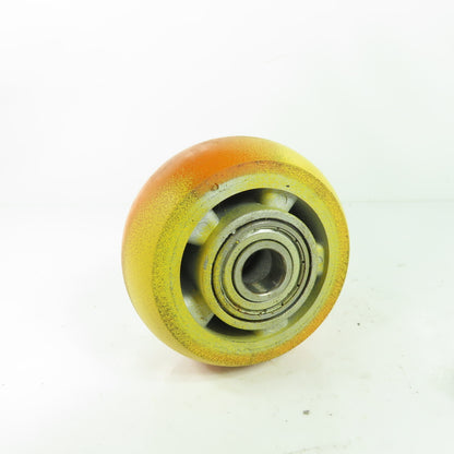 100mm OD x 49mm W Polyurethane Over Aluminum Solid Wheel Caster 17mm Bore