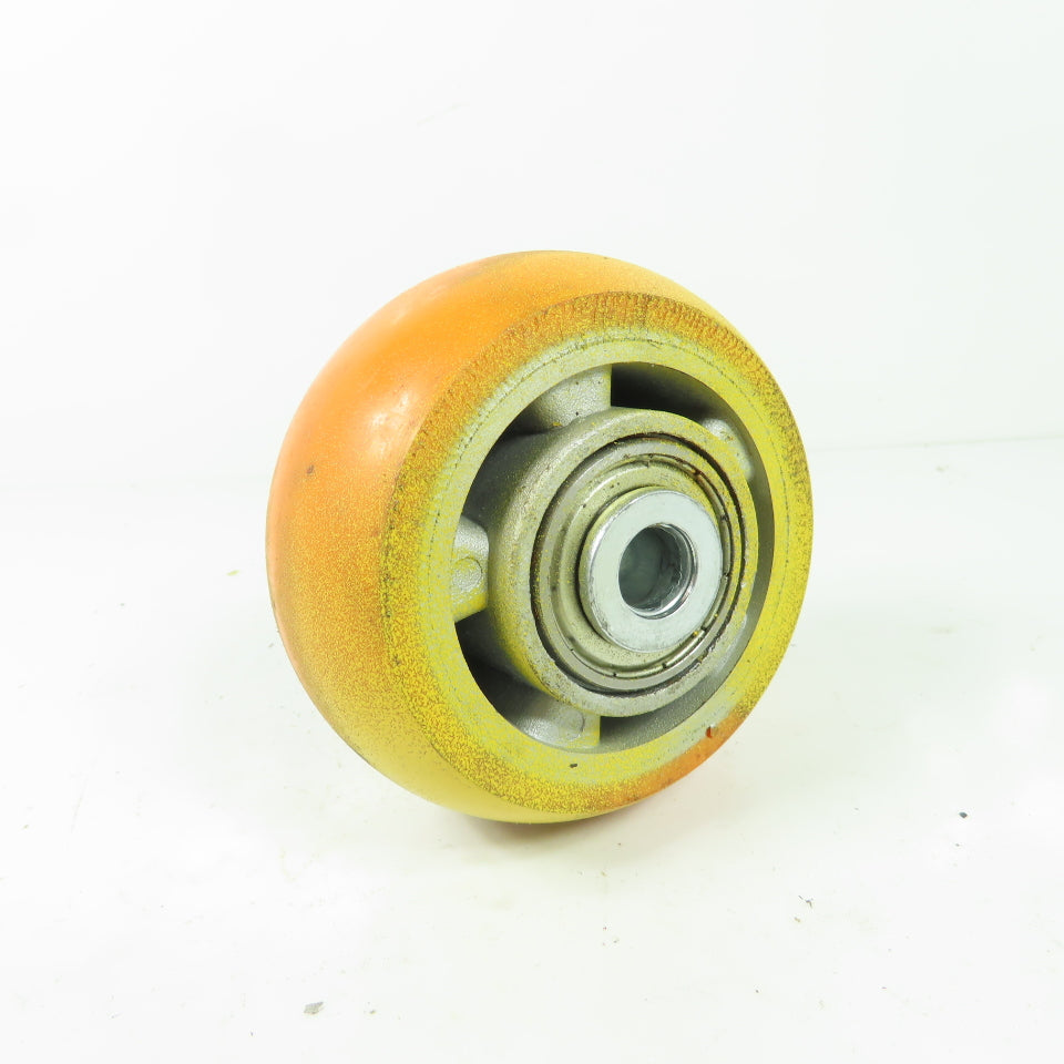 100mm OD x 49mm W Polyurethane Over Aluminum Solid Wheel Caster 17mm Bore