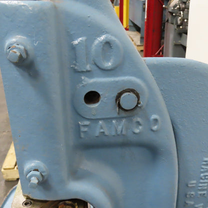 Famco No. 10 Kick Foot Press W/ Die Shoe 3" Throat 2" Stroke 1/2 Ton