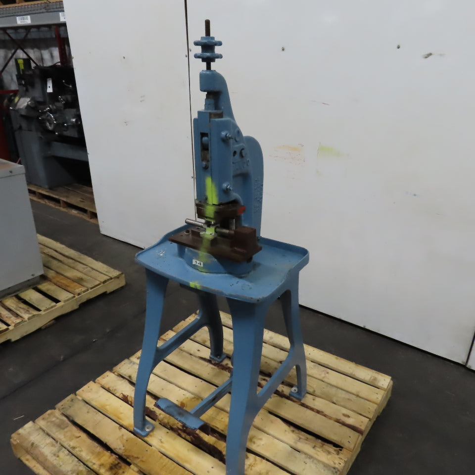 Famco No. 10 Kick Foot Press W/ Die Shoe 3" Throat 2" Stroke 1/2 Ton
