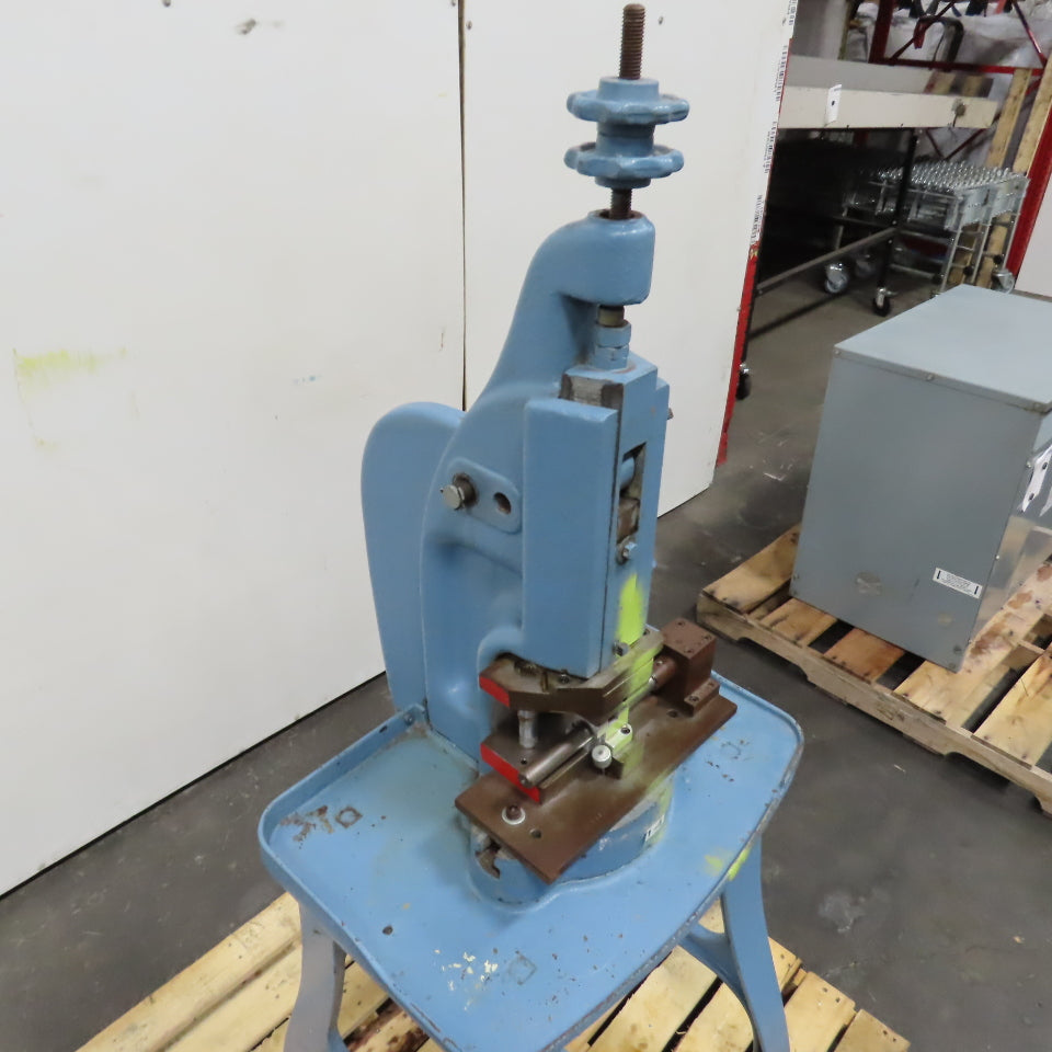 Famco No. 10 Kick Foot Press W/ Die Shoe 3" Throat 2" Stroke 1/2 Ton
