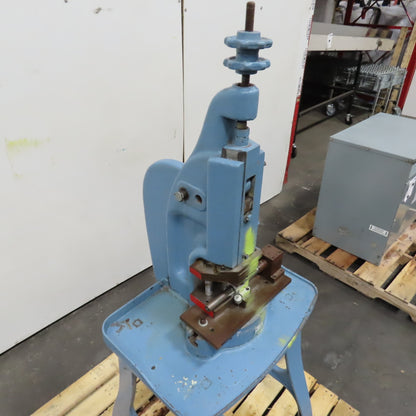 Famco No. 10 Kick Foot Press W/ Die Shoe 3" Throat 2" Stroke 1/2 Ton