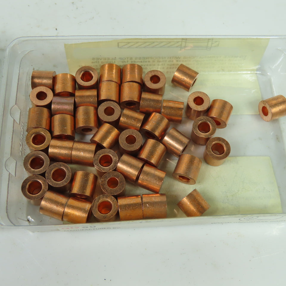 Nicopress 871-18-J 1/8" 7x19 Cable Copper Stop Sleeves Lot Of 45