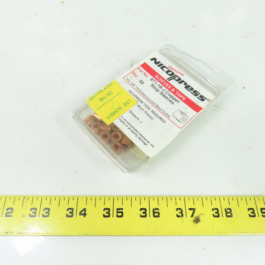 Nicopress 871-18-J 1/8" 7x19 Cable Copper Stop Sleeves Lot Of 45
