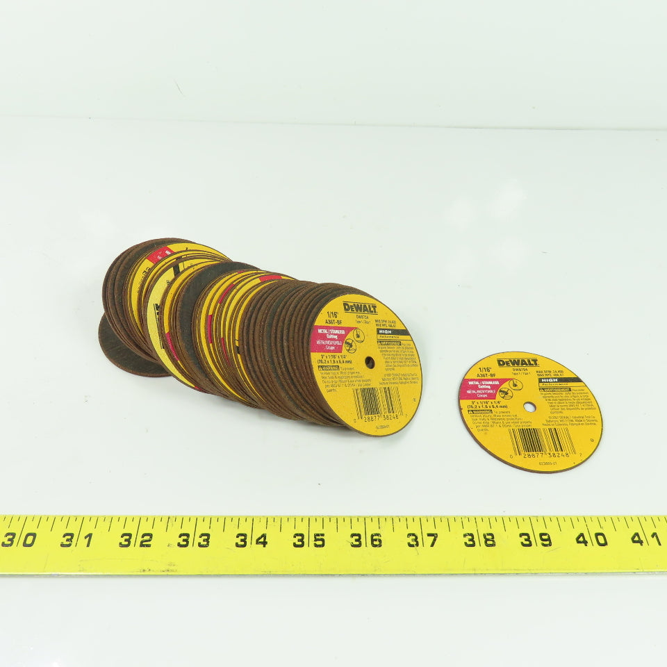 Dewalt DW8704 3" x 1/16" x 1/4" Metal/Stainless Cutting Cut-Off Wheel Lot Of 47
