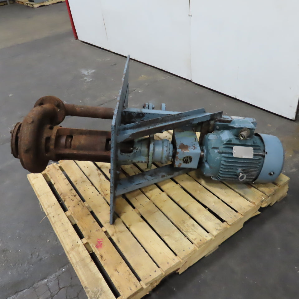Carver 2-1/2 10HP Submersible Cantilever Vertical Pump 3PH 250GPM 60' Head Rusty