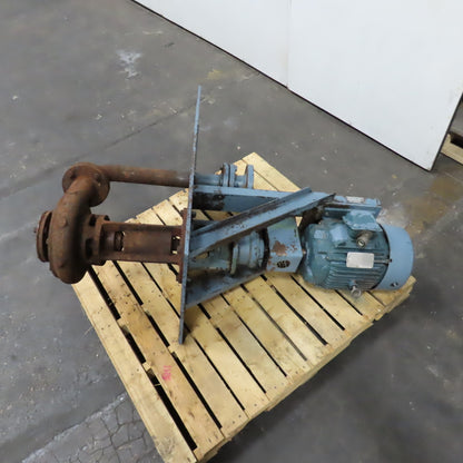 Carver 2-1/2 10HP Submersible Cantilever Vertical Pump 3PH 250GPM 60' Head Rusty