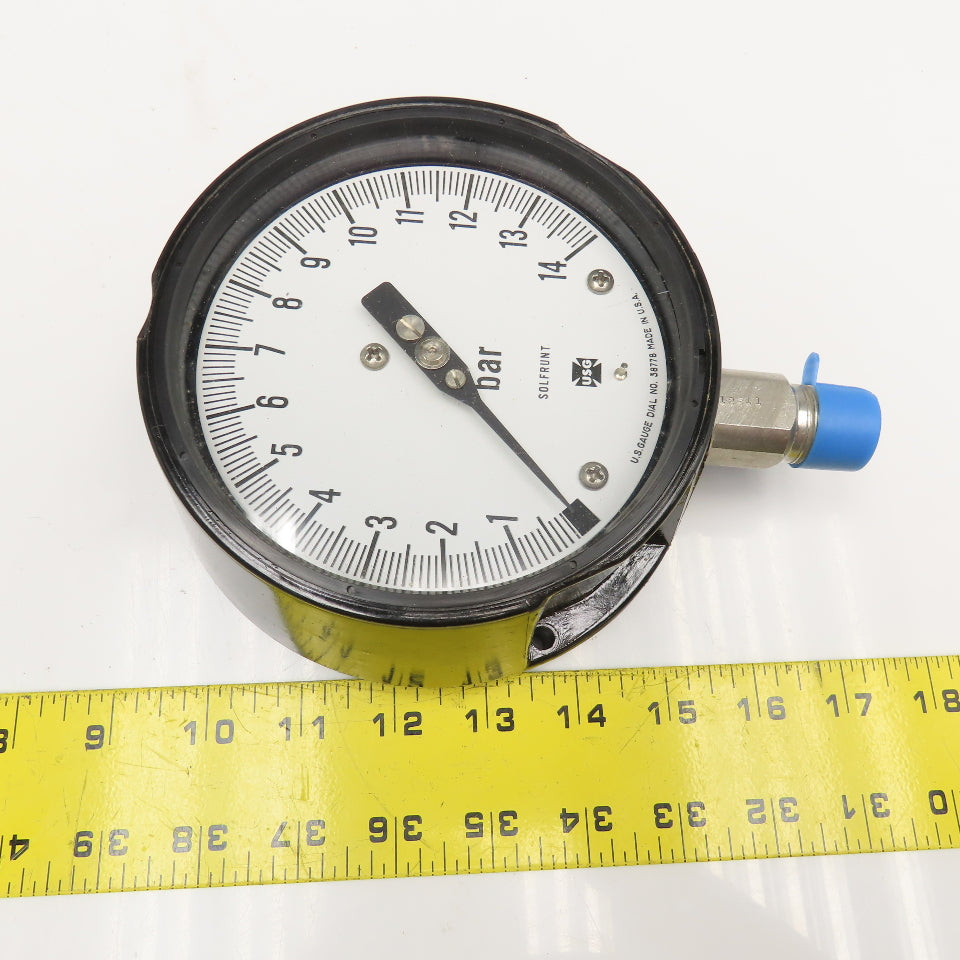 Ametek 38778 0-14 Bar 1/2" NPT Bottom Ported Pressure Gauge 5"