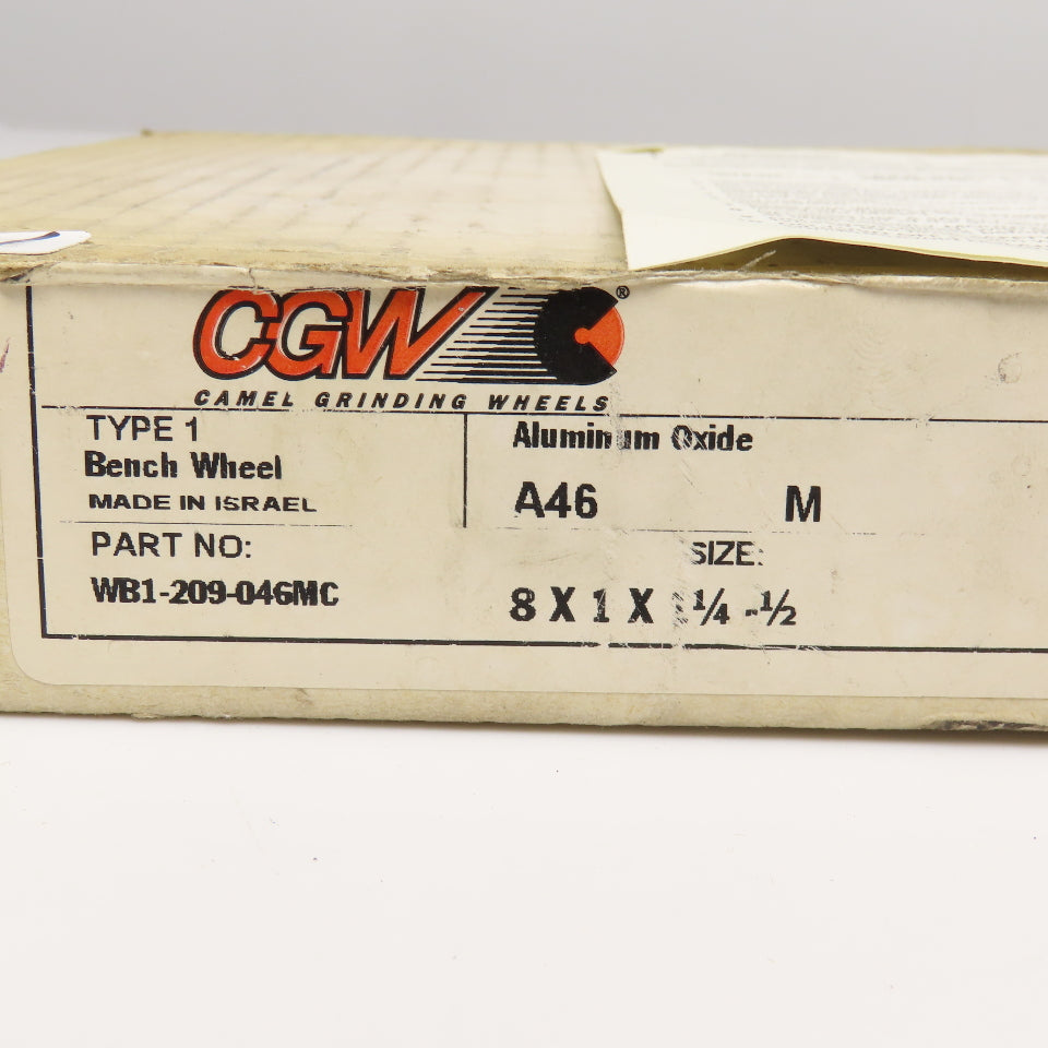 CGW WB1-209-045MC 8" x 1" x 1-1/4-1/2" Arbor A46 Type 1 Abrasive Grinding Wheel