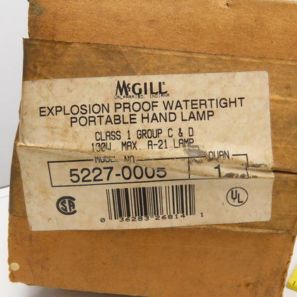 McGill 5227-0005 Explosion Proof Watertight Portable Hand Lamp