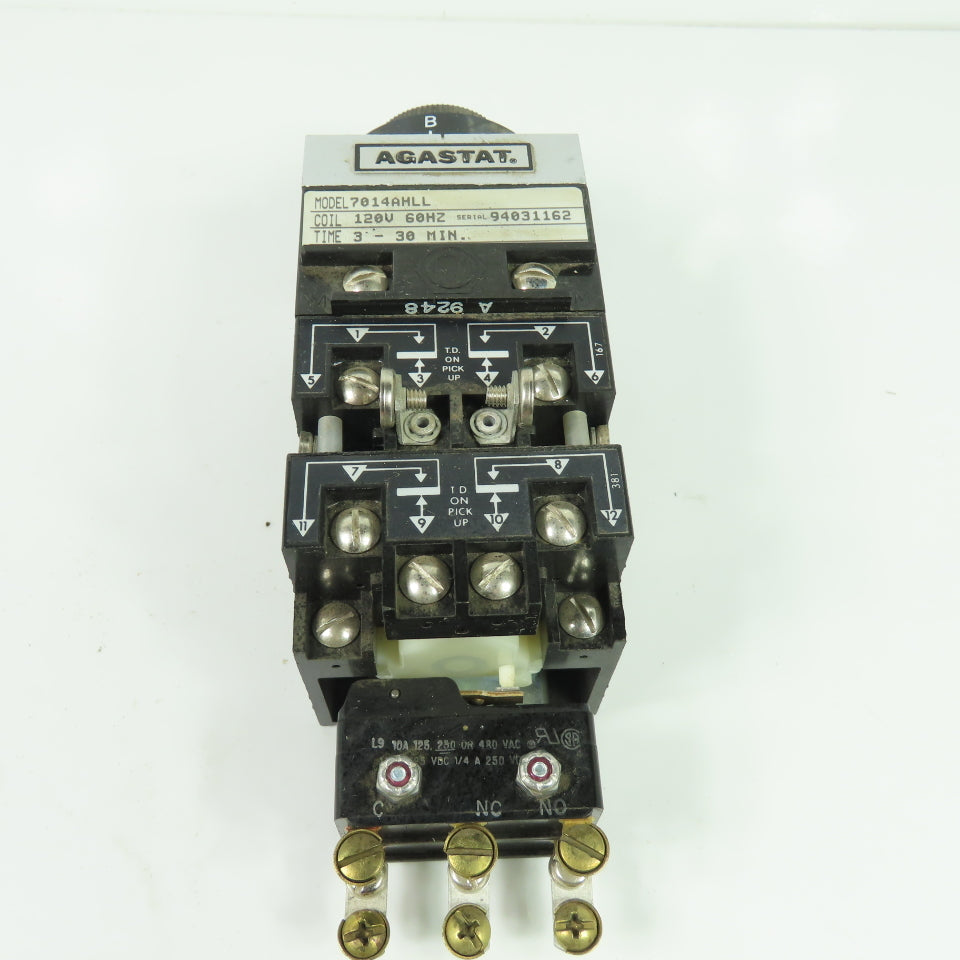 Agastat 7014AHLL Time Delay Relay 120V 60Hz 3-30Min