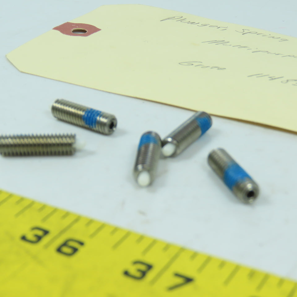 Grote 1148523 Round Nose Plunger Spring M6 x 1.0 x 20mm Hex SS Lot Of 5