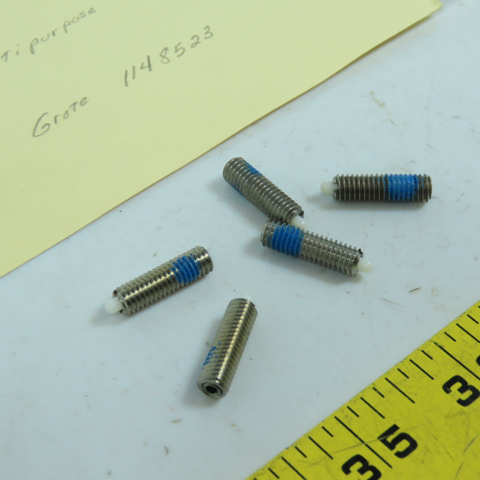 Grote 1148523 Round Nose Plunger Spring M6 x 1.0 x 20mm Hex SS Lot Of 5