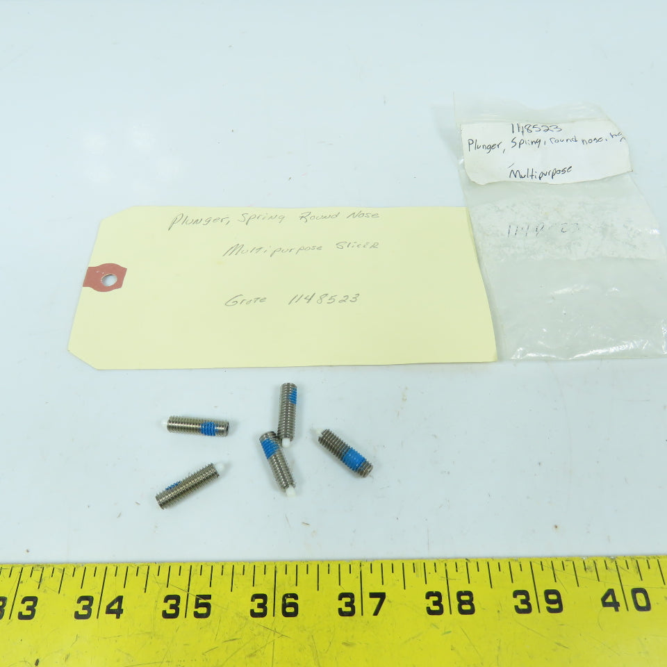 Grote 1148523 Round Nose Plunger Spring M6 x 1.0 x 20mm Hex SS Lot Of 5