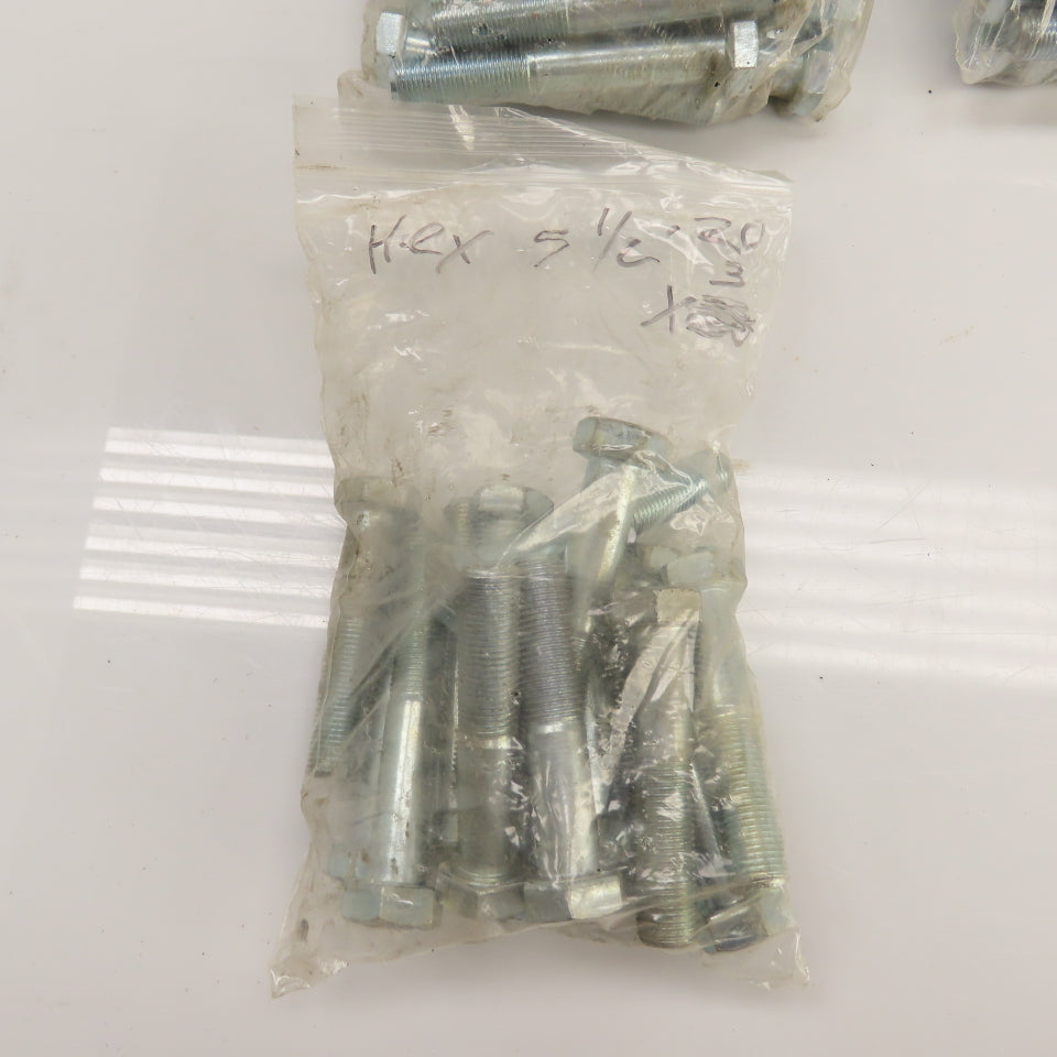 Large Lot Of Misc. Sizes & Lengths Grade 5 Bolts W/ Some 5/8" Washers 46 Lbs.