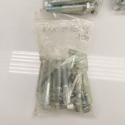 Large Lot Of Misc. Sizes & Lengths Grade 5 Bolts W/ Some 5/8" Washers 46 Lbs.