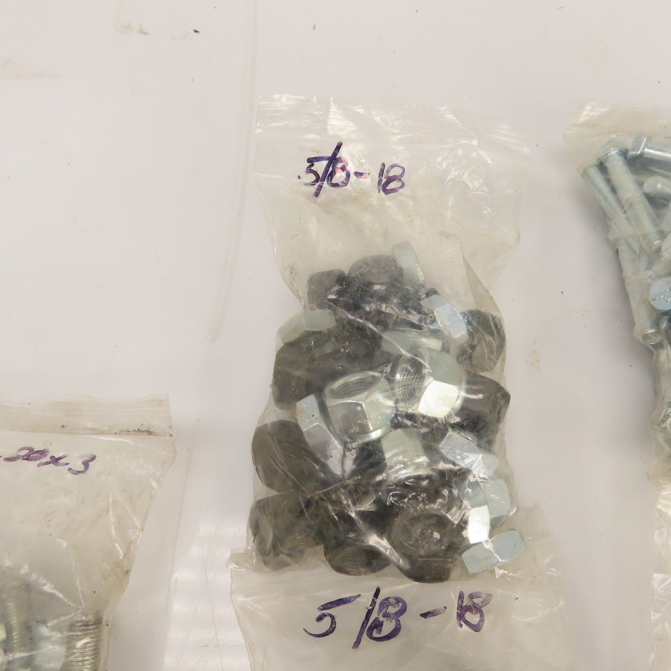 Large Lot Of Misc. Sizes & Lengths Grade 5 Bolts W/ Some 5/8" Washers 46 Lbs.