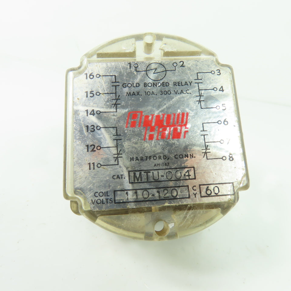 Arrow Hart MTU-004 10A 300VAC Gold Bonded Relay 110-120V Coil