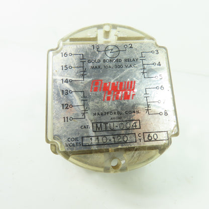 Arrow Hart MTU-004 10A 300VAC Gold Bonded Relay 110-120V Coil