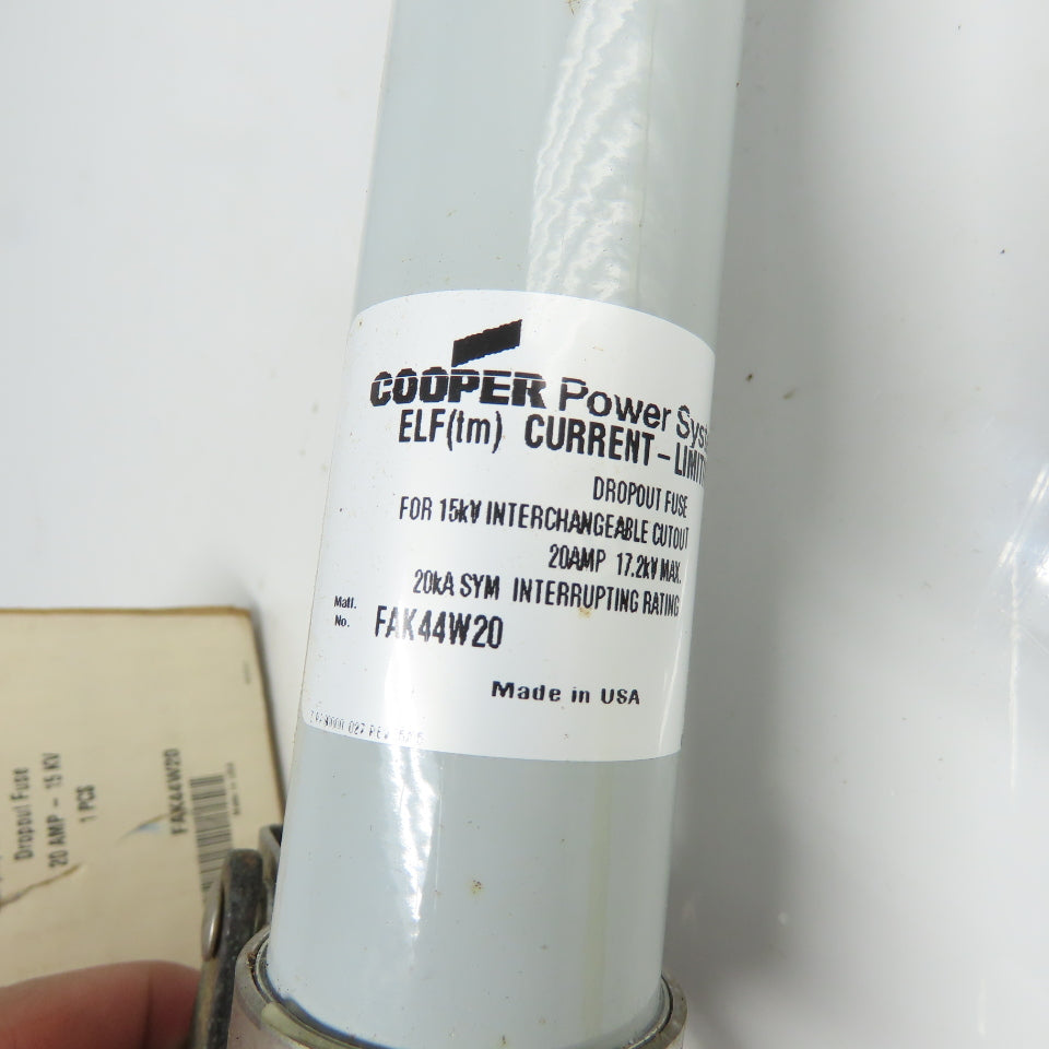 Cooper FAK44W20 Current Limiting Dropout Fuse 20A 15KV NEW