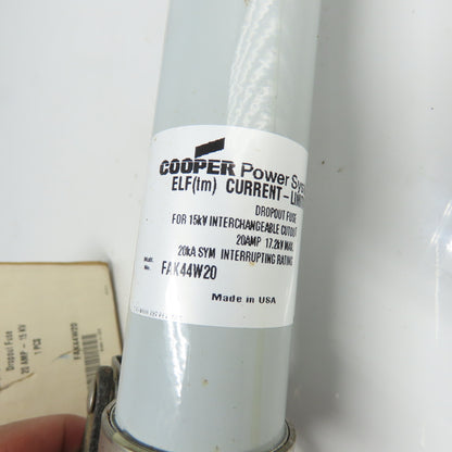 Cooper FAK44W20 Current Limiting Dropout Fuse 20A 15KV NEW