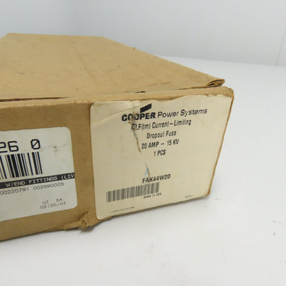 Cooper FAK44W20 Current Limiting Dropout Fuse 20A 15KV NEW