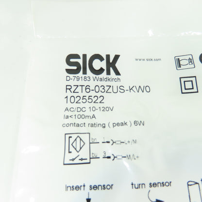 Sick RZT6-03ZUS-KW0 magnetic Cylinder Sensor 10-120V AC/DC 100mA NEW