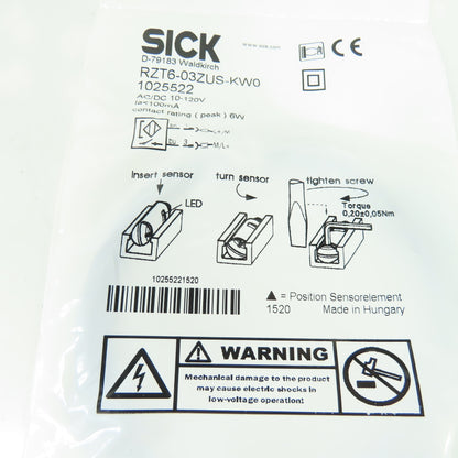 Sick RZT6-03ZUS-KW0 magnetic Cylinder Sensor 10-120V AC/DC 100mA NEW