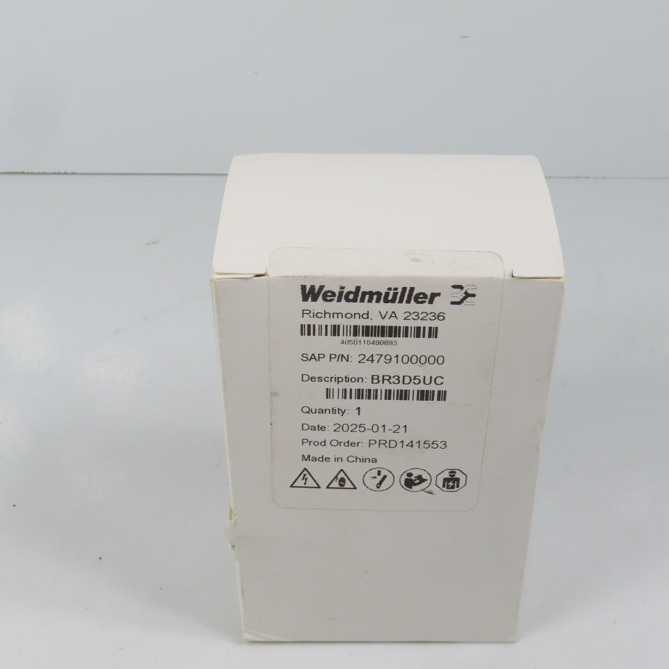 Weidmuller 2479100000 MCB 489 3P D 5A ACDC 5A 3-Pole Circuit Breaker NEW Sealed