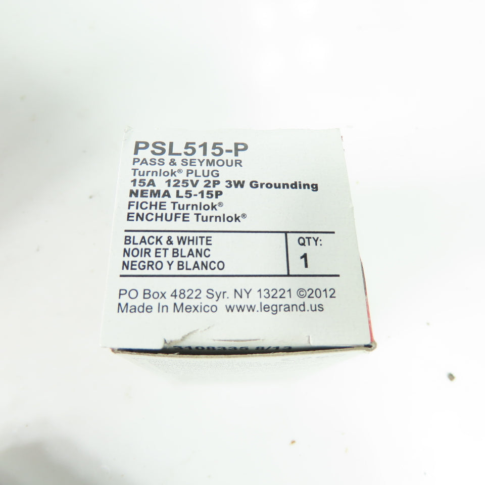 Pass & Seymour PSL515-P Turnlok Twist Lok Plug 15A 125V 3W NEW Lot Of 9