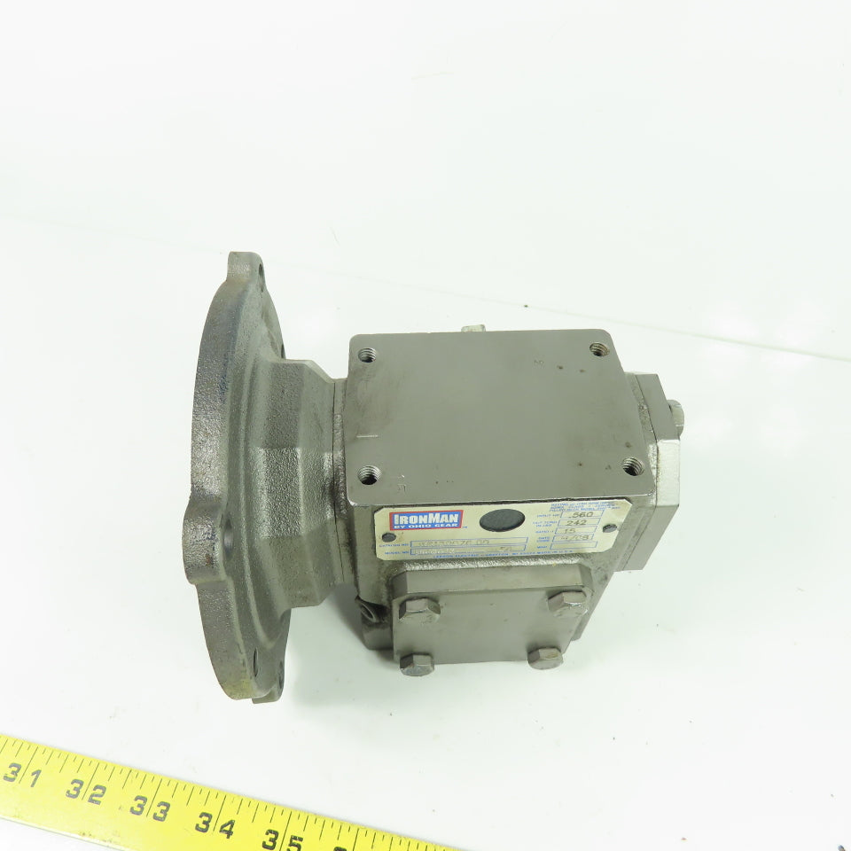 IronMan W8130076.00 15:1 Ratio Gear Reducer 116.6RPM Out 242IN-LB Torque