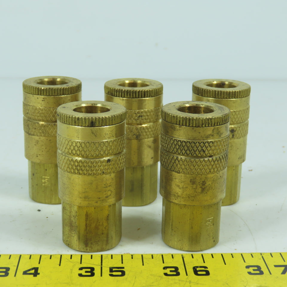 Parker B23 1/4" Brass Quick Connect Female Hose Fitting Coupling Lot/5