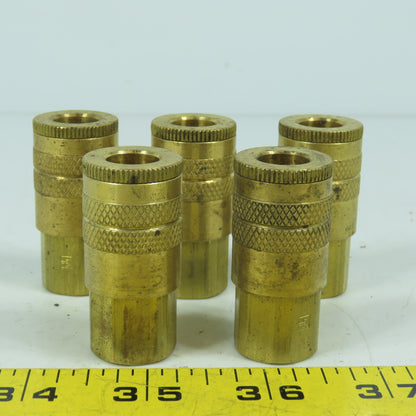 Parker B23 1/4" Brass Quick Connect Female Hose Fitting Coupling Lot/5