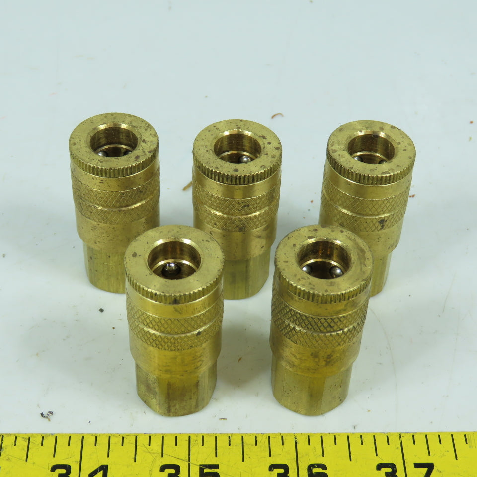 Parker B23 1/4" Brass Quick Connect Female Hose Fitting Coupling Lot/5