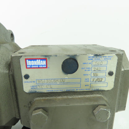 IronMan W8135088.00 15:1 Ratio Gear Reducer 116.6RPM Out 242IN-LB Torque