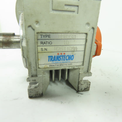 Transtecno TCM030 10:1 Ratio Gear Reducer 14mm Output Shaft 7/16" Input Shaft