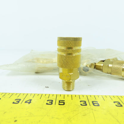 IC1414MB6 1/4"x 1/4" Male Brass 6-Ball Quick Connect Industrial Coupler Lot Of 8