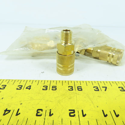 IC1414MB6 1/4"x 1/4" Male Brass 6-Ball Quick Connect Industrial Coupler Lot Of 8