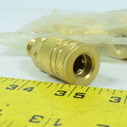 IC1414MB6 1/4"x 1/4" Male Brass 6-Ball Quick Connect Industrial Coupler Lot Of 8
