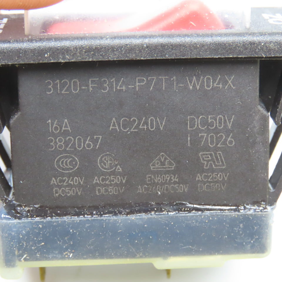ETA 3120-F314-P7T1-W04X 240V 16A 2 Position Rocker Circuit Breaker Panel Switch