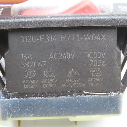 ETA 3120-F314-P7T1-W04X 240V 16A 2 Position Rocker Circuit Breaker Panel Switch